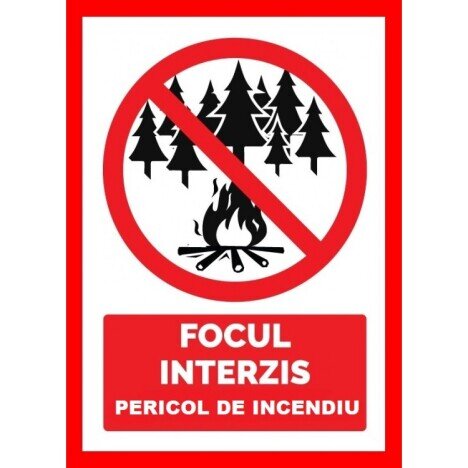 Placuta focul interzis pericol de incendiu